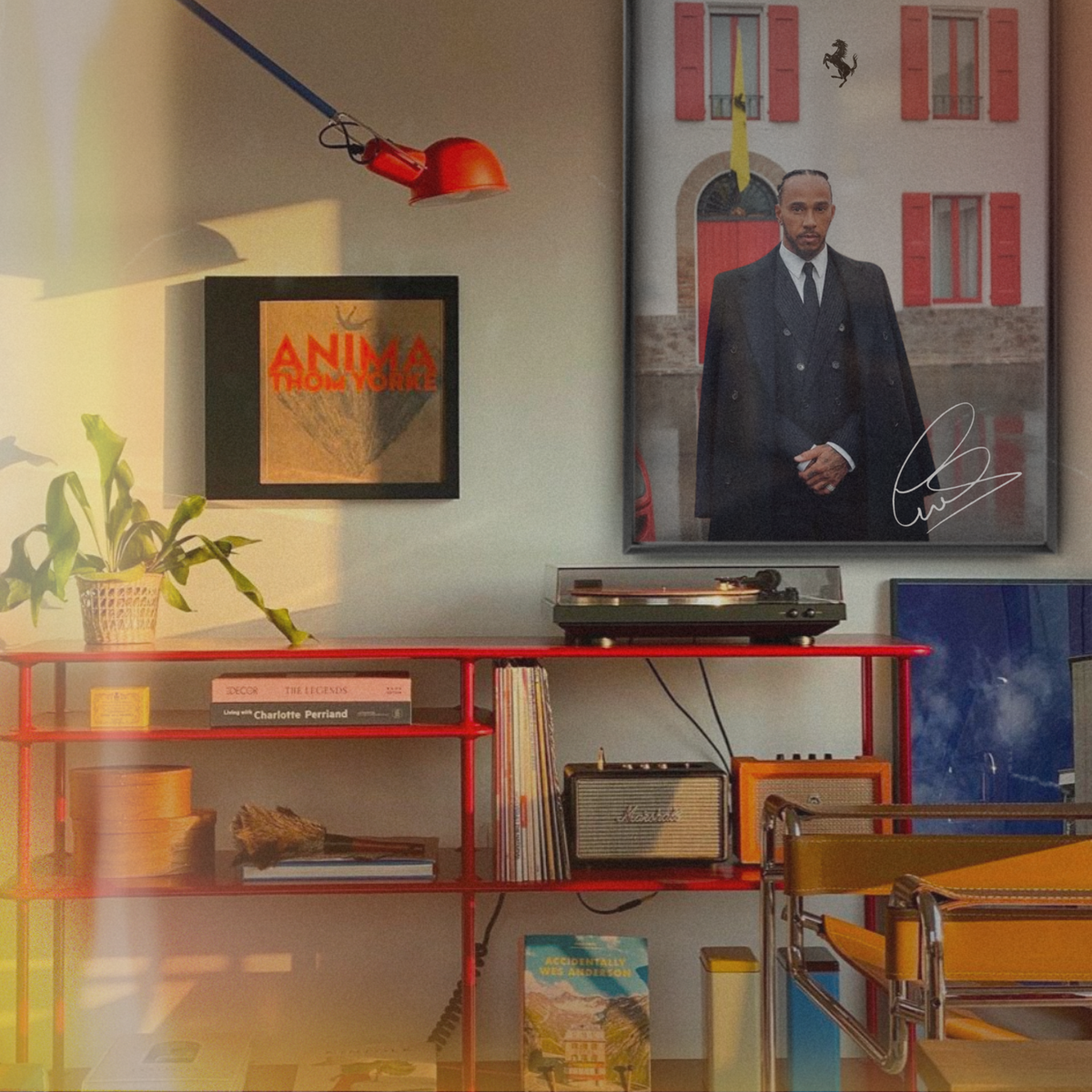 Hamilton With Ferrari Sign