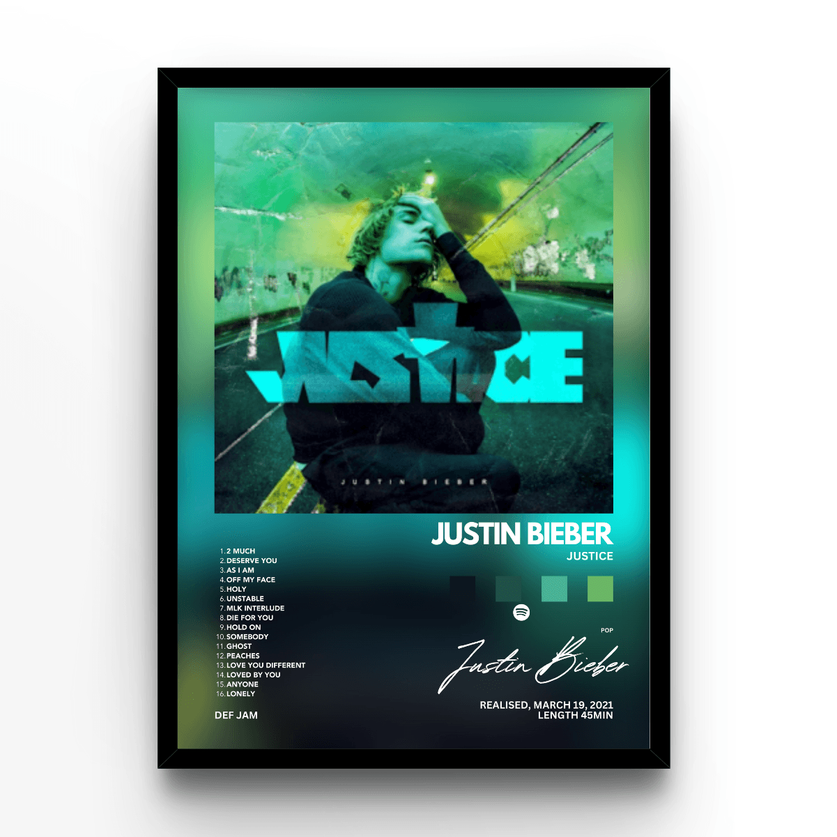 Justin Bieber Album - A4, A3, A2 Posters Base - Poster Print Shop / Art Prints / PostersBase