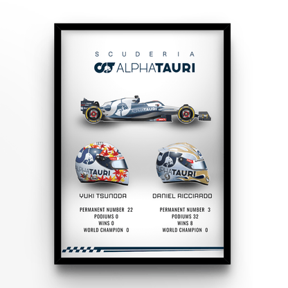 Team Alpha Tauri 2023 - A4, A3, A2 Posters Base - Poster Print Shop / Art Prints / PostersBase