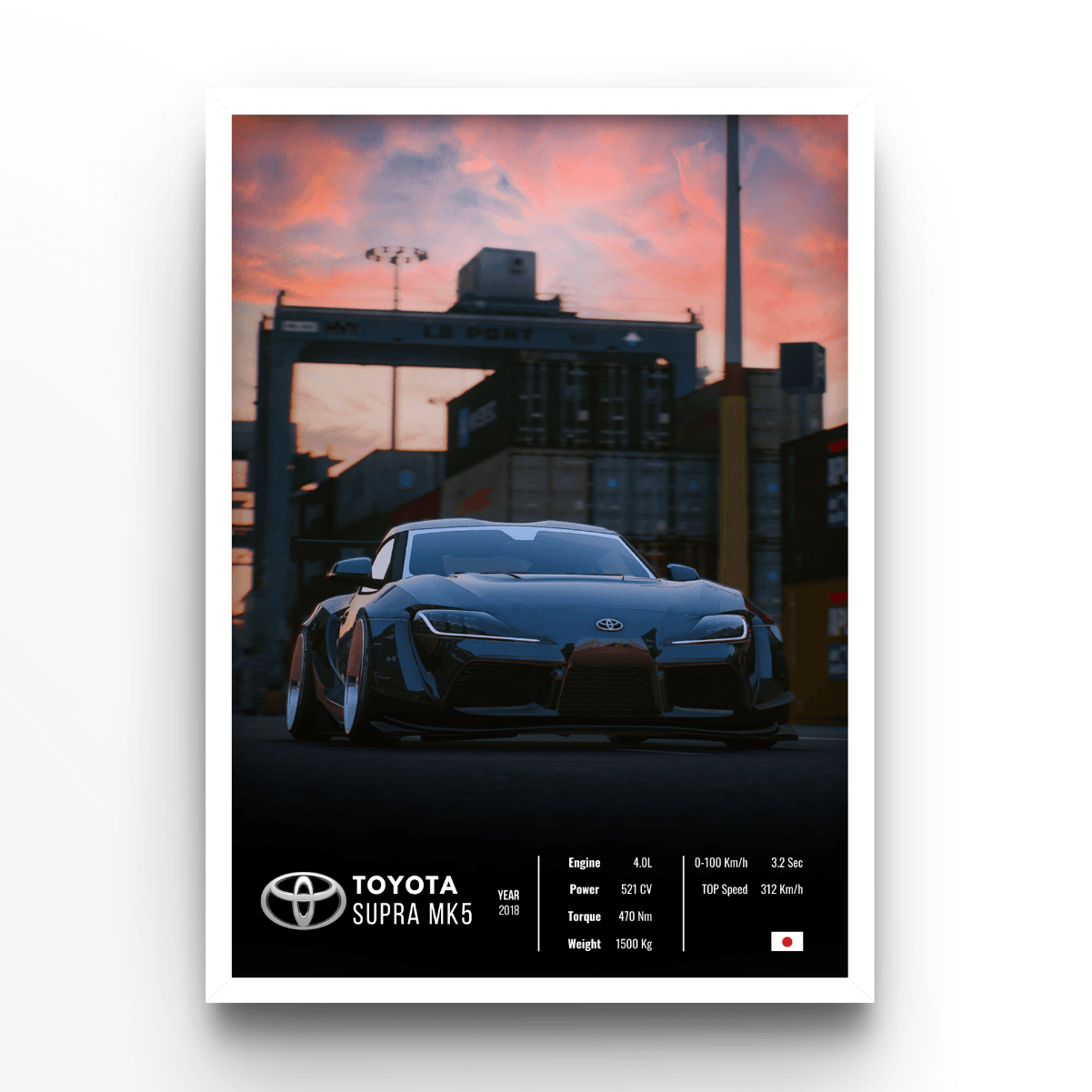 Toyota Supra MK5 - A4, A3, A2 Posters Base - Poster Print Shop / Art Prints / PostersBase